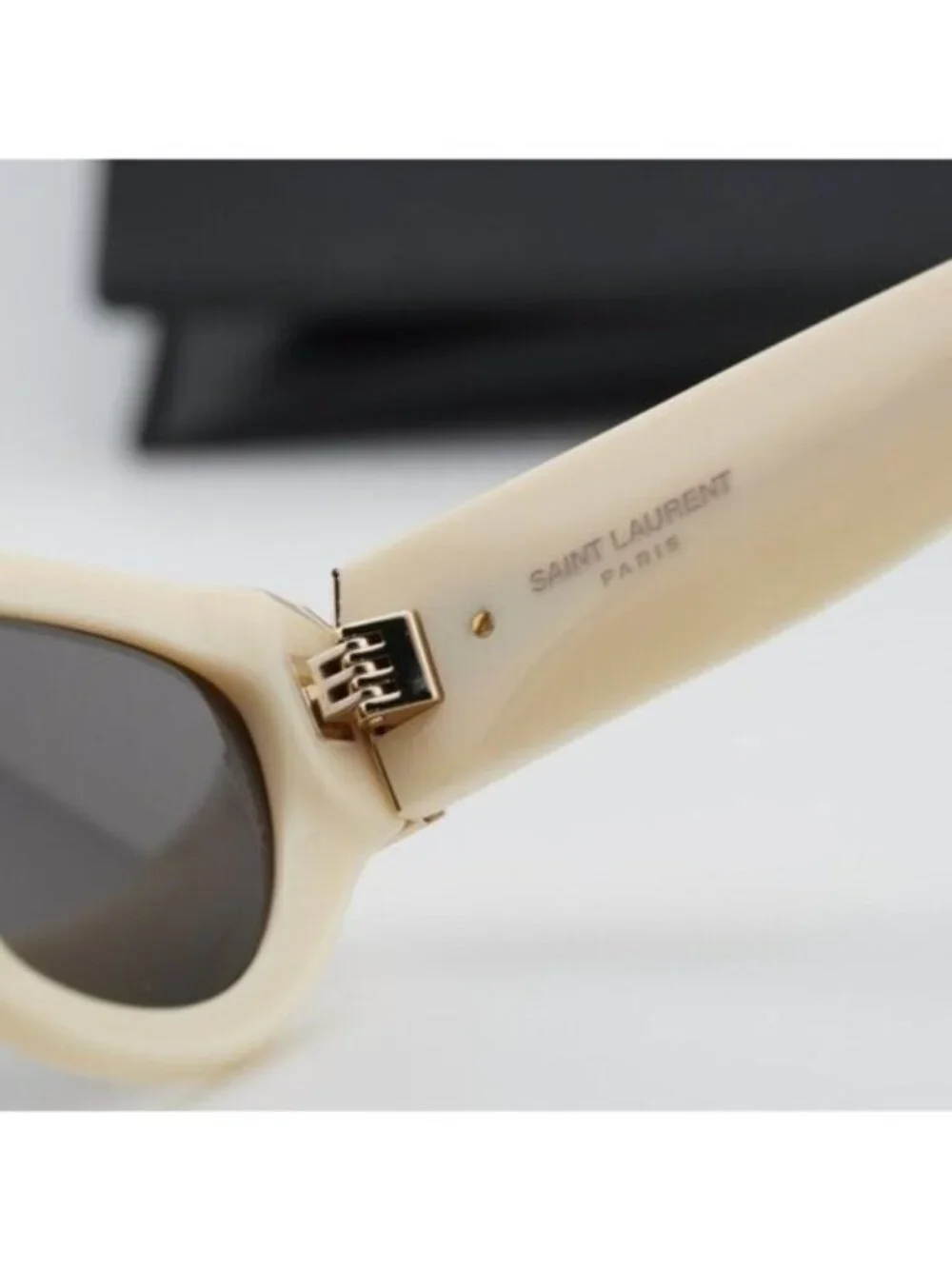 Saint Laurent SL M94 012 Cat Eye Sunglasses - Shiny Ivory/Grey